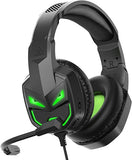 EKSA [2024 New] Fenrir Gaming Headset with Microphone for PS4 PC Xbox one PS5 Switch Laptop, Over Ear Headphones Wired with Noise Cancelling Mic, 3.5m Audio Jack, 50mm Stereo Drivers, Led Light